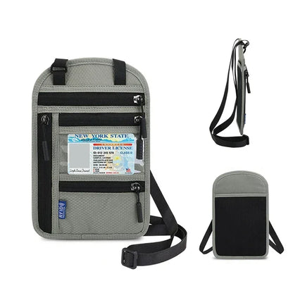 RFID Passport Holder Travel Anti-Theft Neck Pouch
