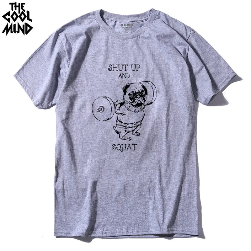 COOLMIND PU0117A Go Home or Go Hard Pug Cotton Tee