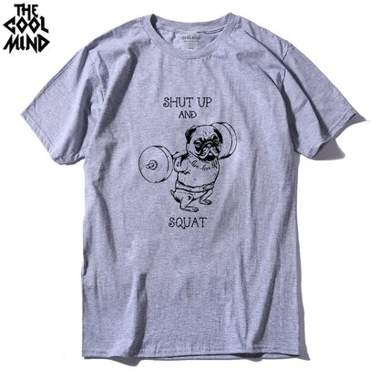 COOLMIND PU0117A Go Home or Go Hard Pug Cotton Tee