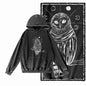 Vintage Owl Graphic Acid-Washed Black Hoodie