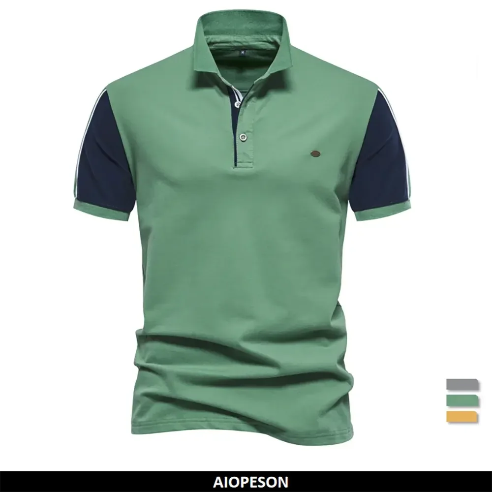 Summer Patchwork Polo Shirts - ShopHub