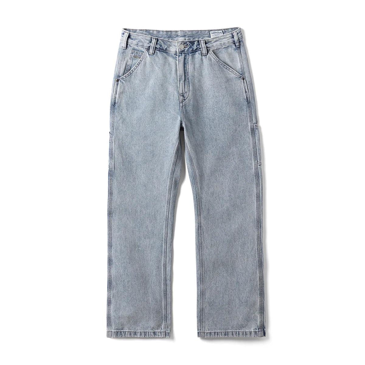 SIMWOOD 2026 Spring Summer New Loose Relax Logging Jeans Men 11oz Fabric Cargo Denim Trousers
