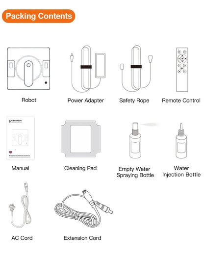 Liectroux YW509 Robot Window Cleaner with 4-Way Water Spray