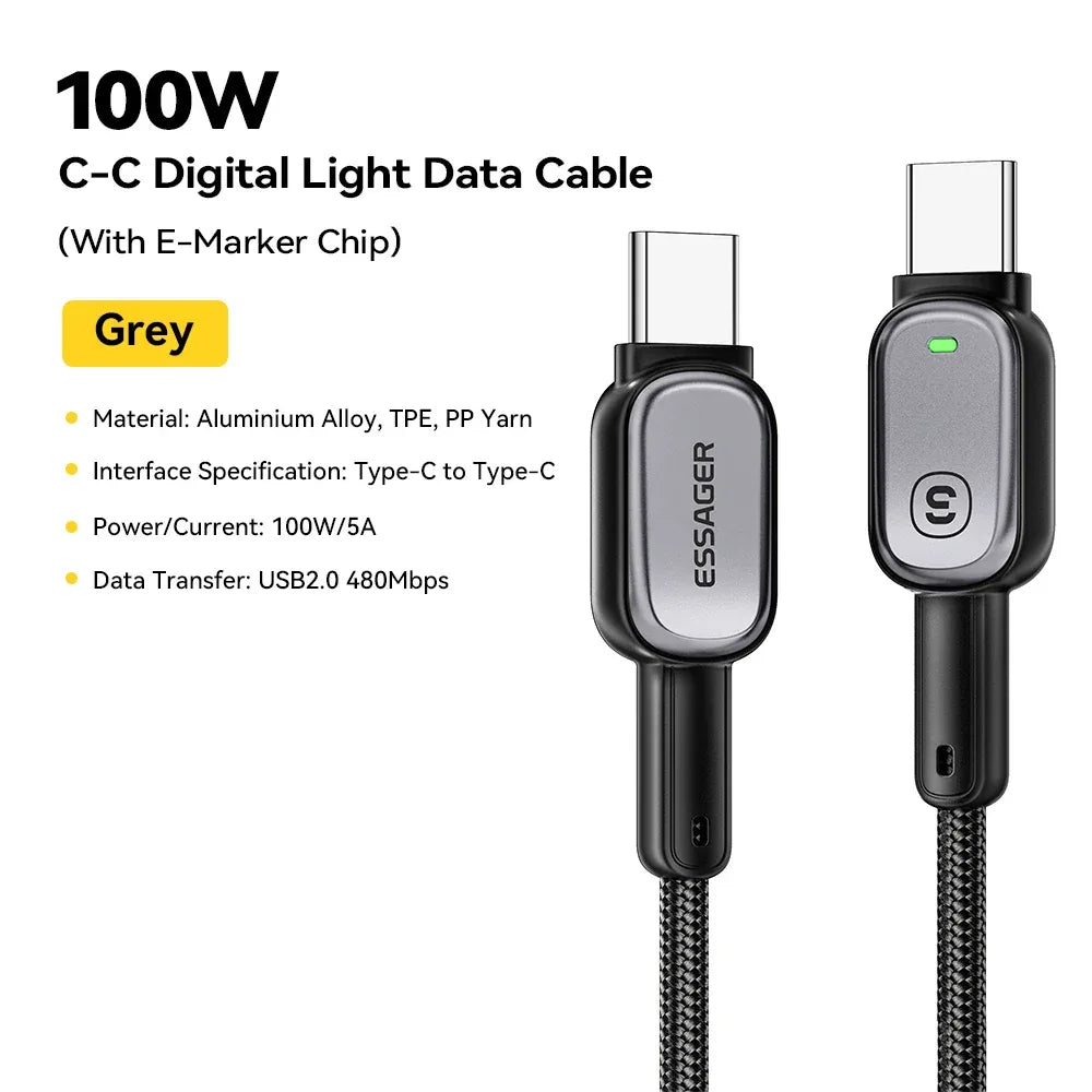 Essager LED 100W Type C to Type C Cable - ShopHub