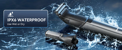 KENSEN S15 Electric Trimmer - Dual-sided Blade IPX6 Waterproof Body Hair Razor & Beard Trimmer 2 in 1 for Men