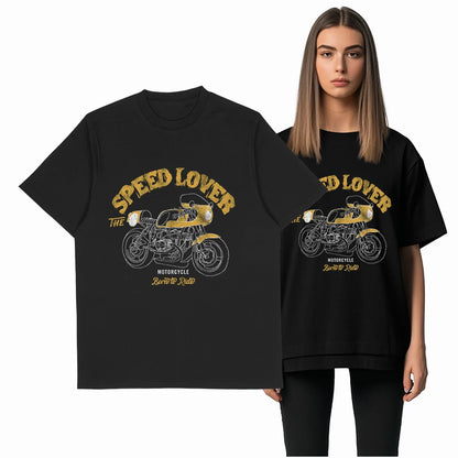 COOLMIND Retro Motor Graphic Cotton T-Shirt | Unisex