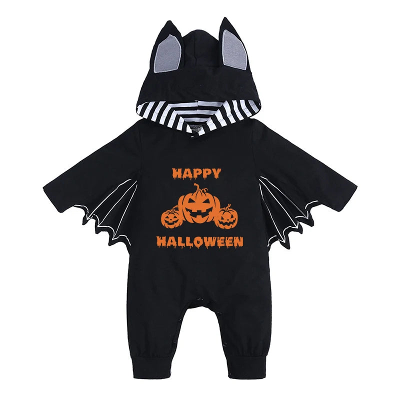 Kids Tales Batty Boo Cotton-Blend Halloween Baby Romper