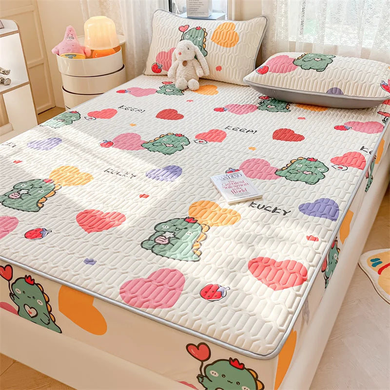 Cooling summer bed mattress pad and pillowcase set by ShopHub NZ, designed for a comfortable, refreshed sleep.
