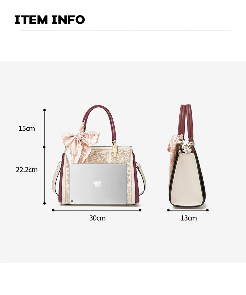 FOXER Split Leather Large Tote Handbag