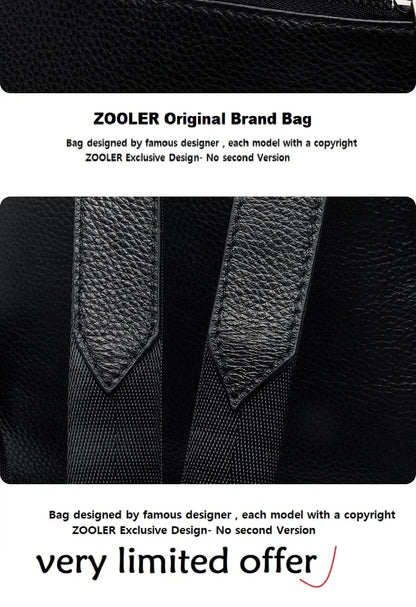 ZOOLER First Layer Genuine Leather Women Leather Backpack Black Travel Computer School Bags College Girl Hot#SC1728