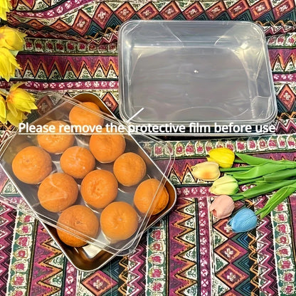 6Pcs Square Stainless Steel Food Containers