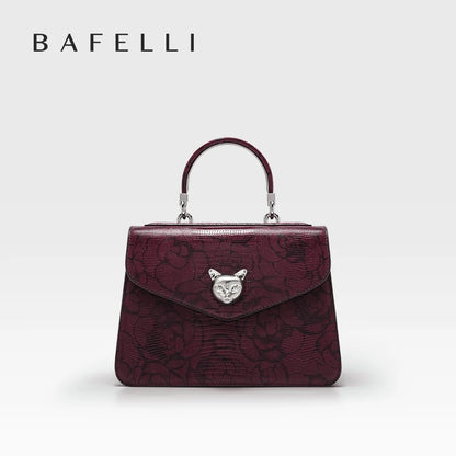 BAFELLI Floral Leather Business Doctor Bag in Pine Forest