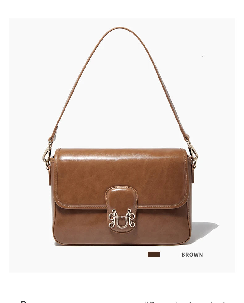 FOXER Split Cowhide Leather Crossbody Bag