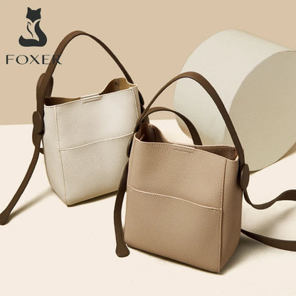FOXER Split Leather Crossbody Shoulder Bag