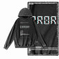 COOLMIND G25 Vintage Print Acid-Washed Black Hoodie