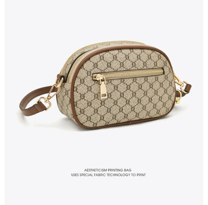 FOXER Women Small Shoulder Bag Fashion Monogram PVC Lady Crossbody Handbag with Adjustable Strap