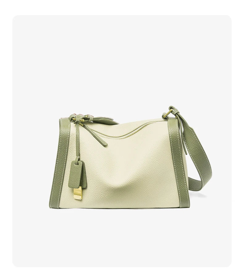 Women's Cowhide Leather Shoulder Bag Vintage Soft Messenger Handbag Fashion Crossbody Bags Female Underarm Bag DF900083S