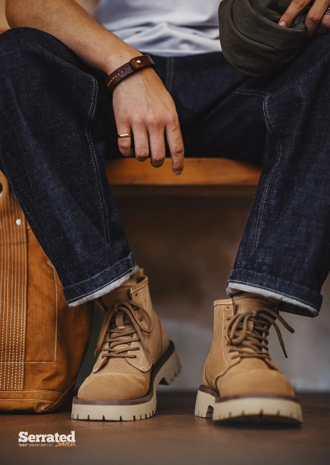 Maden Men's Cow Suede High-Top Boots