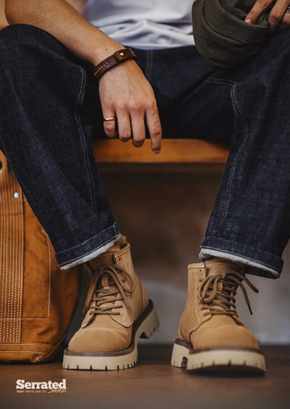 Maden Men's Cow Suede High-Top Boots
