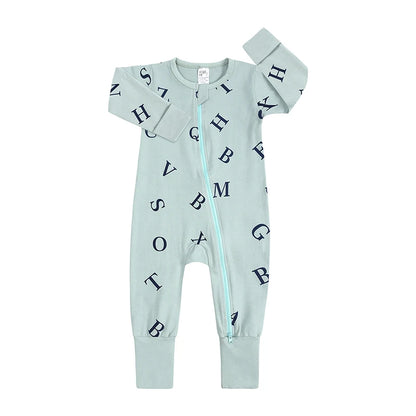 Kids Tales Storytime Cotton-Blend Double-Zip Baby Romper