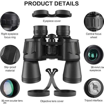 Long Range Binoculars – FMC Coated BAK4 Prism, Waterproof (910x50) Habicare