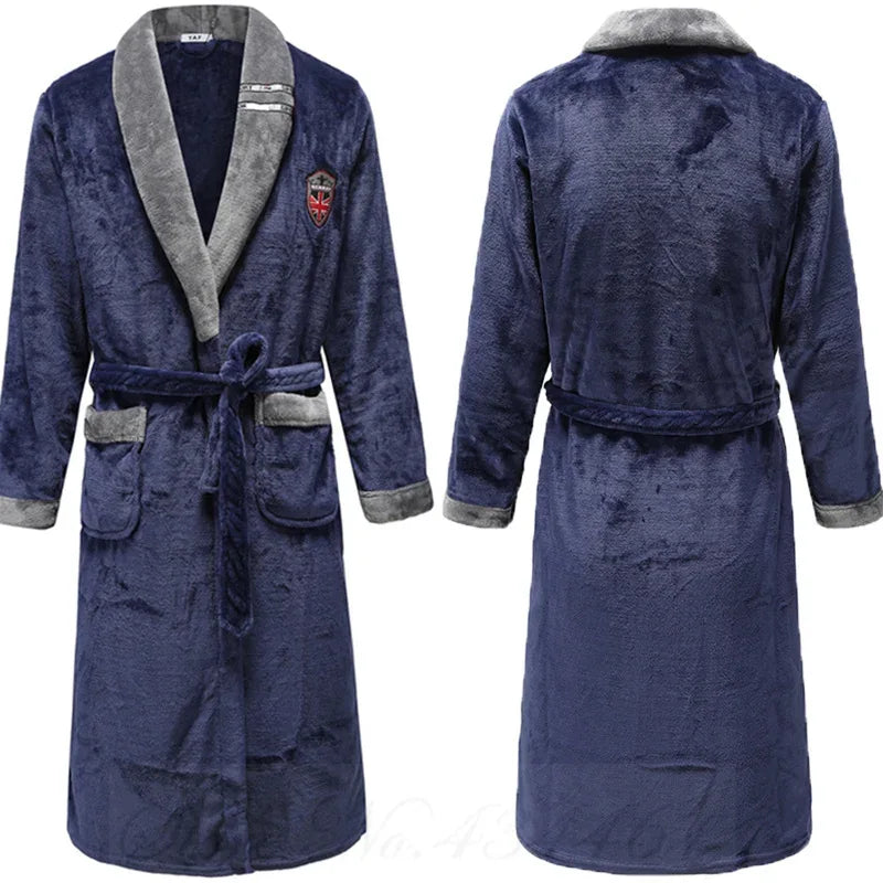 Plus Size Flannel Men’s Robes - ShopHub