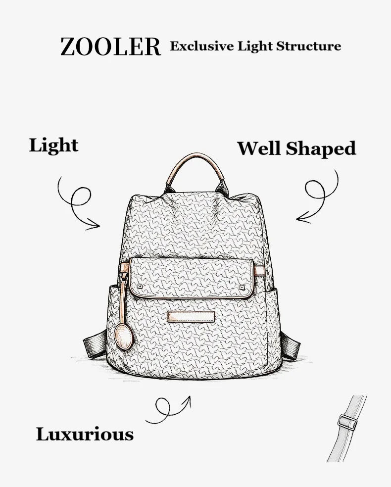 ZOOLER Nylon Embossed Backpack
