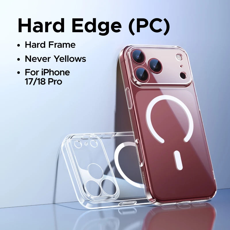 UGREEN Never Yellow PC Magnetic Case for iPhone 18 17 Pro 18Pro Max Shockproof Anti-Yellowing Clear Hard Cover for MagSafe Cases