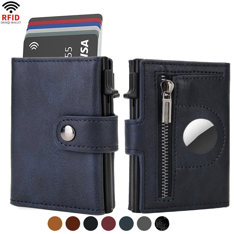 Carbon Fiber Rfid Blocking Mens Credit Card Holder Airtag Wallet