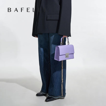 BAFELLI Crocodile-Grain Leather Flap Bag