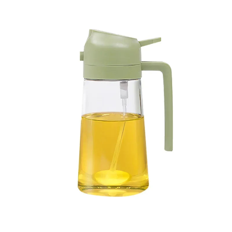 2 In 1 Oil Spray Bottle with Pour Spout - Perfect for Olive Oil, Soy Sauce, BBQ, Camping, Baking, and Picnics