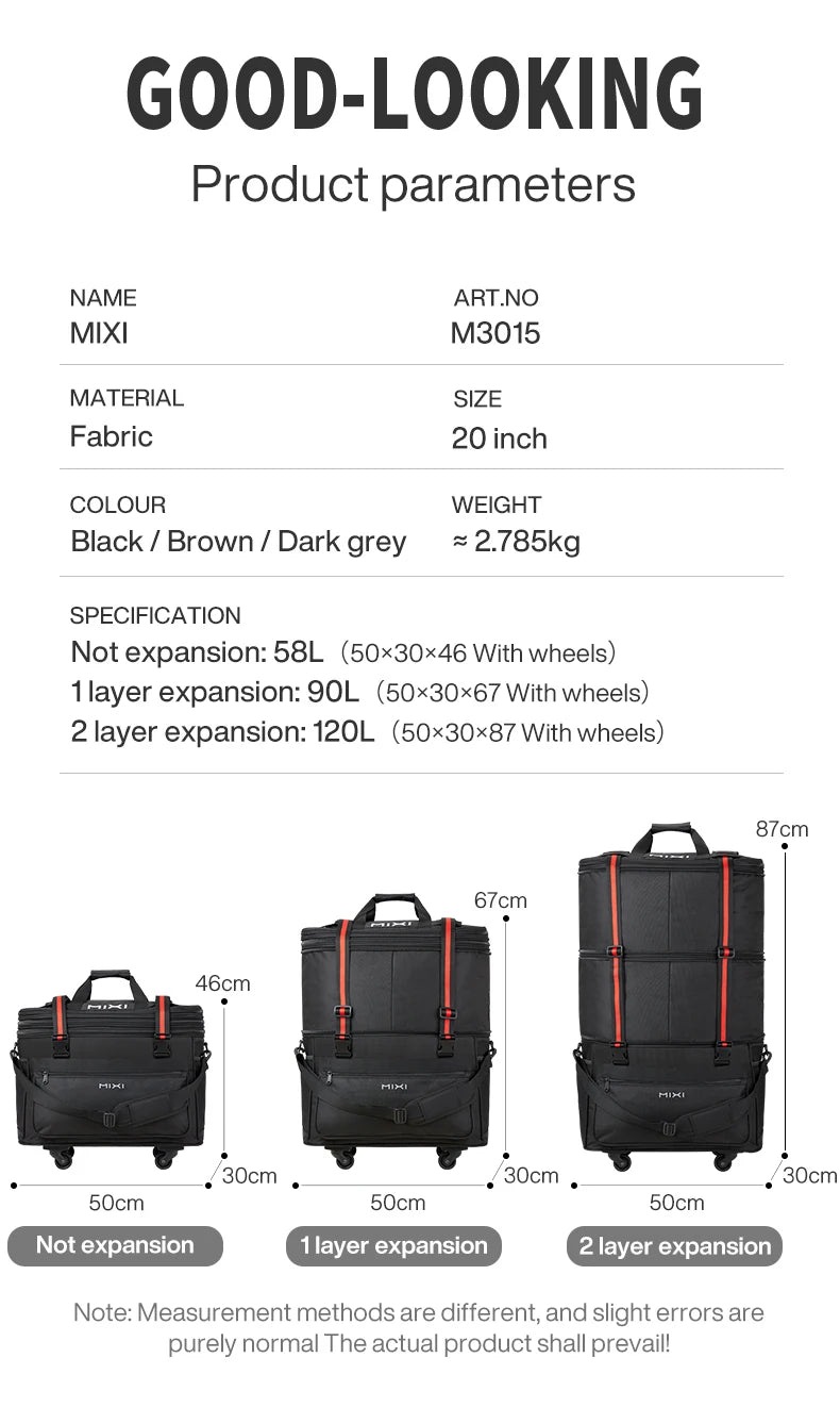 Mixi Expandable Large Capacity Foldable Travel Bag