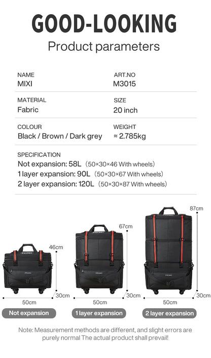 Mixi Expandable Large Capacity Foldable Travel Bag