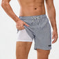 Men's ShopHub NZ boardshorts with classic print, elastic waist, suitable for beach and sport activities, 2-in-1 swim shorts.