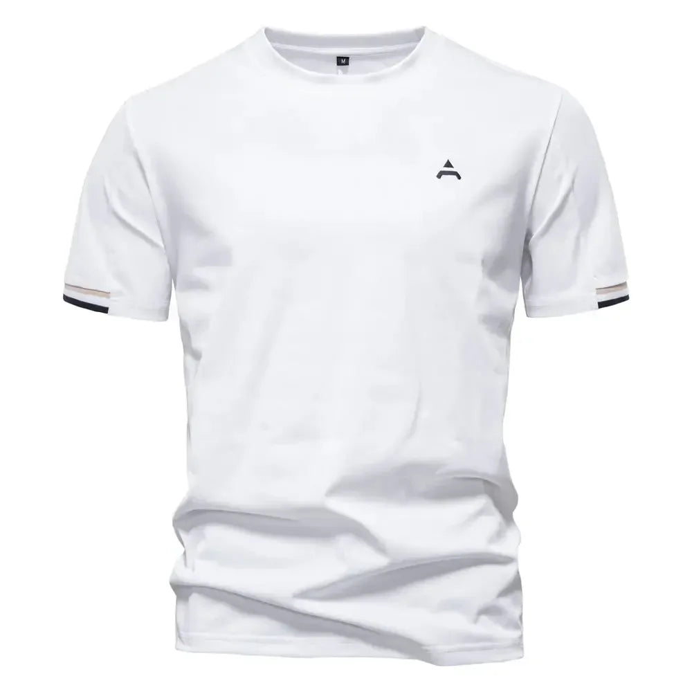 AIOPEAON Men's Solid Colour Sporty O-Neck T-Shirts - ShopHub