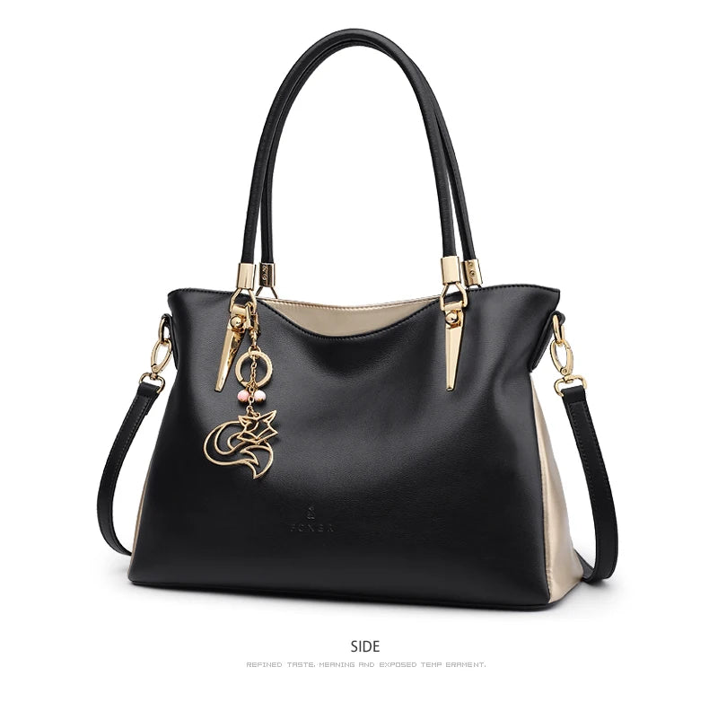 FOXER Leather Women's Shoulder Bag Cowhide Leather Crossbody Bag Luxury Female Handbag Tote Purse Festival Gift for Wife,Mom