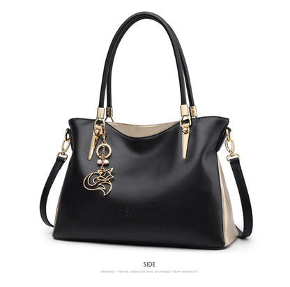 FOXER Leather Women's Shoulder Bag Cowhide Leather Crossbody Bag Luxury Female Handbag Tote Purse Festival Gift for Wife,Mom