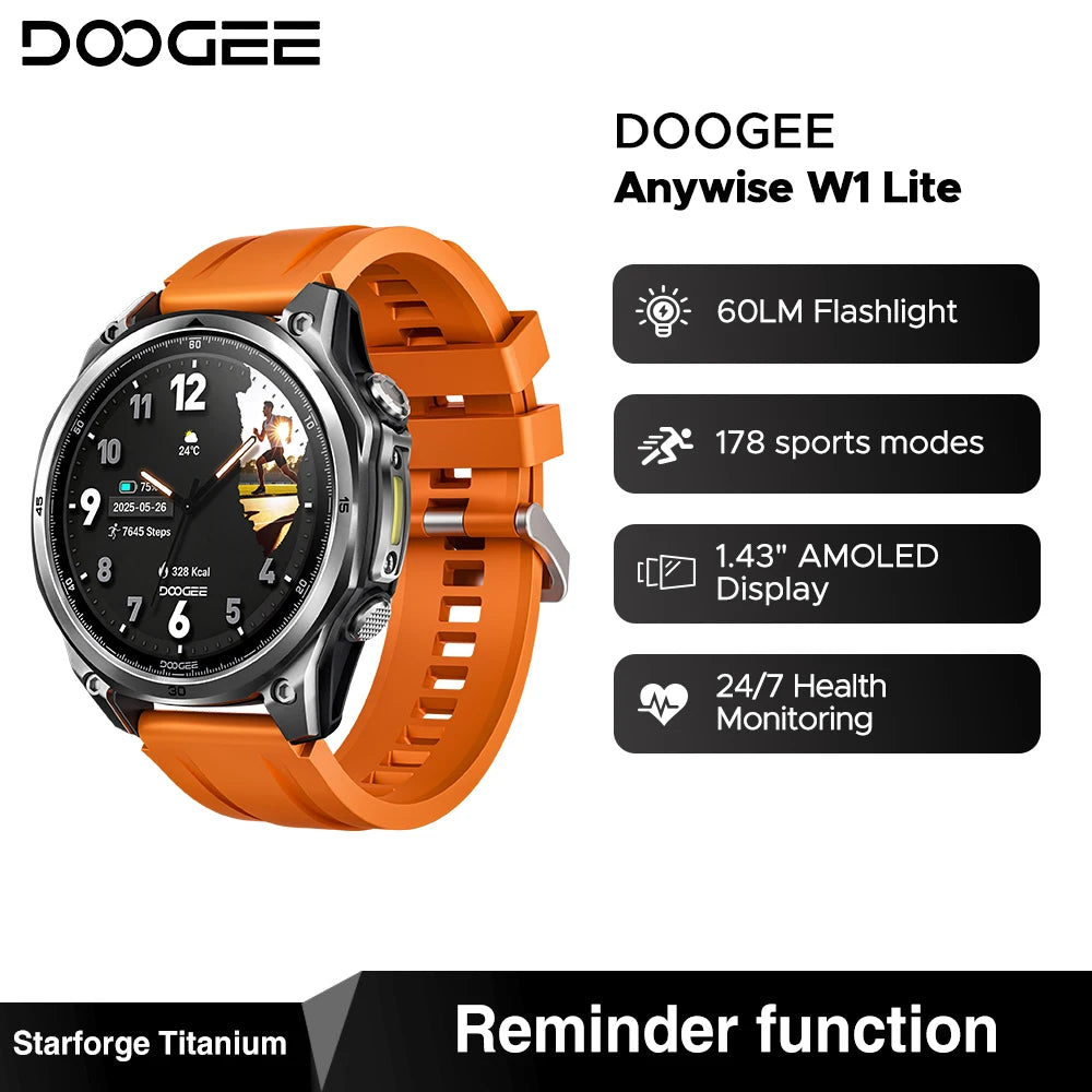 DOOGEE Anywise W1 Lite AMOLED Fitness Smartwatch