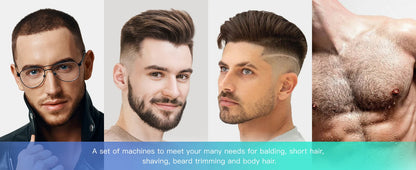 Kensen S30 Cordless Hair Clipper 4 in 1 Barber Grooming Kit with LED Display for Men - Rechargeable Beard and Nose Trimmer