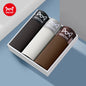 MiiOW 3Pcs Men's Cotton Boxer Shorts Antibacterial Breathable Underwear