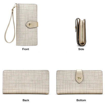 FOXER Split Leather Women's Long Clutch Wallet