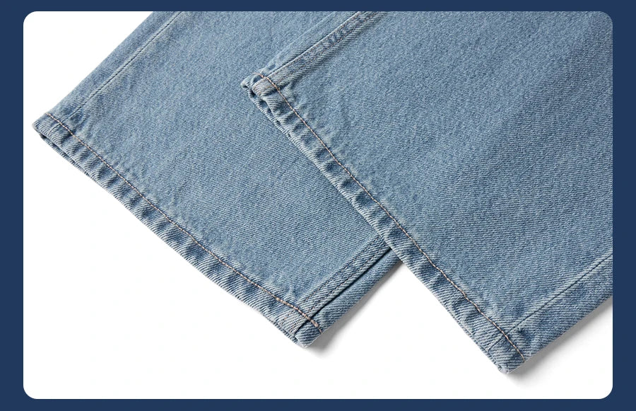 SIMWOOD High Standard 2026 Spring Summer New Baggy Style 12oz  Natural Hemp Cotton Blend  Fabric Jeans Men Vintage Denim Pants