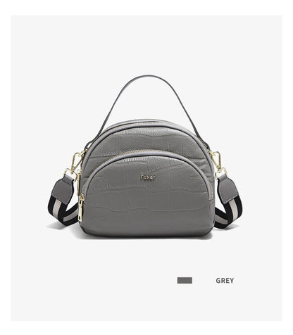 FOXER Brand Genuine Leather Top-handle Bag Women's Shoulder Bag 2026 New Chic Female Shell Bag Luxury Brand Crossbody Purse