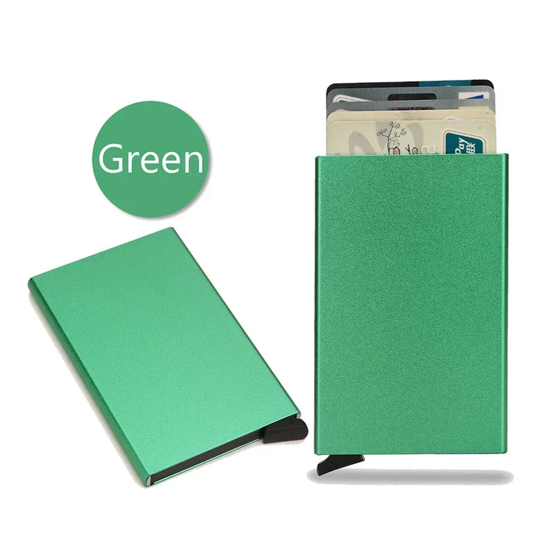 Rfid Card Holder Smart Wallet Cardholder Metal Thin Slim Men Women Wallets Pop Up Minimalist Small Black Mini Case Vallet Walets