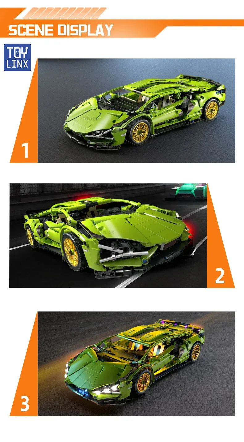 TOYLINX 1:14 Technical Building Blocks Car Racing Model - ShopHub