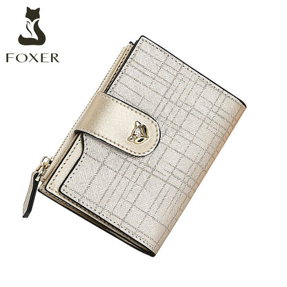 FOXER Cowhide Leather Women's Short Wallet