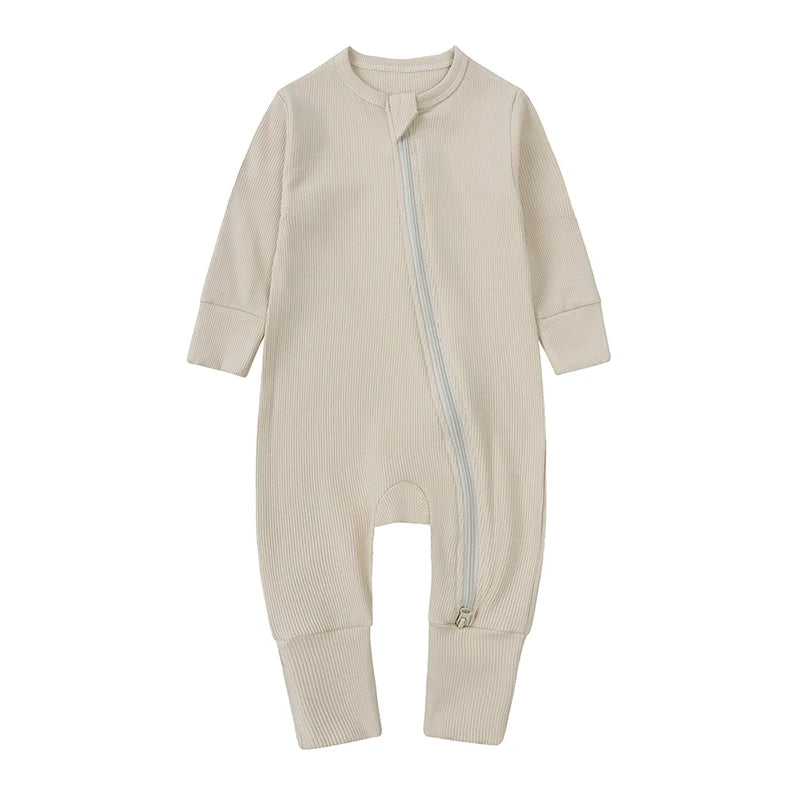 Kids Tales Little Cloud Ribbed Long-Sleeve Baby Romper