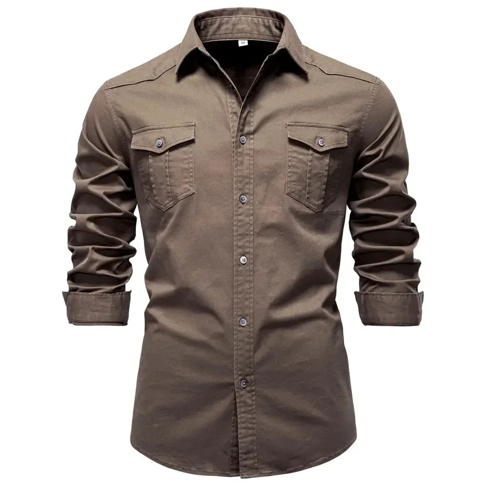 AIOPESON Business Cotton Pocket Shirts - ShopHub