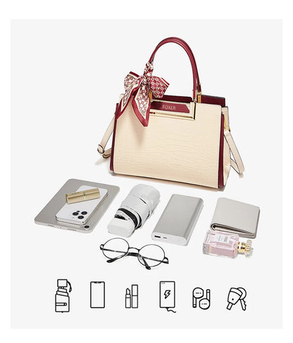 FOXER Luxury Leather Handbag — Premium Cowhide Craftsmanship