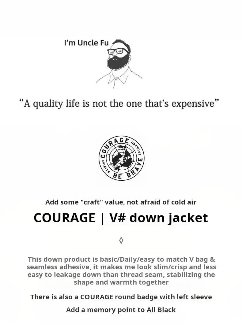 Maden Men's 90% White Duck Down Jacket